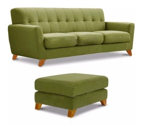 Sillon Sofa Vintage 3 Cuerpos + Butacon Chenile Antidesgarro