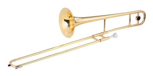 Trombone De Vara Tenor Bb  Laqueado Completo 