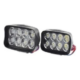 Kitx2 Faros Auxiliar 8 Led Moto Cuatriciclo Luz 12w Top Ra