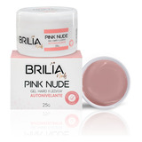 Gel Autonivelante Pink Nude Brilia Nails 25g Fibra De Vidro