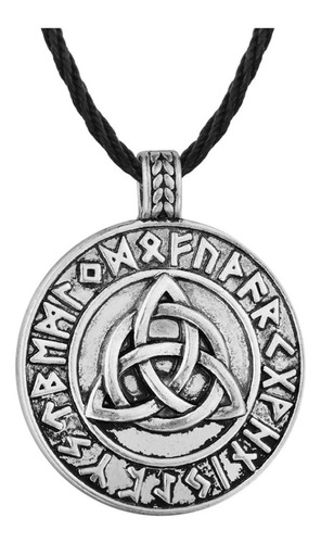 Medalla Collar Amuleto Nudo Bruja Triqueta Celta Vikingo
