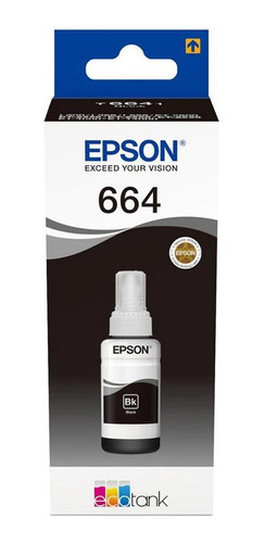 Botella Tinta Negra Epson T664 Ecotank Original