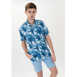 Camisa Hombre Azul Pato Pampa Manga Corta Fibrana Palmera