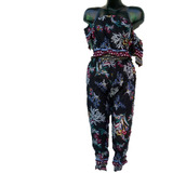 Palazzo Jumpsuit Mono Largo Pantalón Estampado Con Bolsas