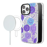 Funda Para iPhone Magsafe Happy Faces Y Nombre Para Mujer