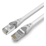 Cable De Red Vention Cat6a Certificado - 0.3 Metros - Premium Patch Cord - Blindado Sstp Rj45 Ethernet Servidores 10gbps - 500 Mhz - 100% Cobre - Pc Computadora Notebook - Gris - Ibhhaa