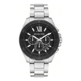 Reloj Michael Kors Brecken Mk8847 Color Plata E-watch Color De La Correa Plateado Color Del Fondo Negro