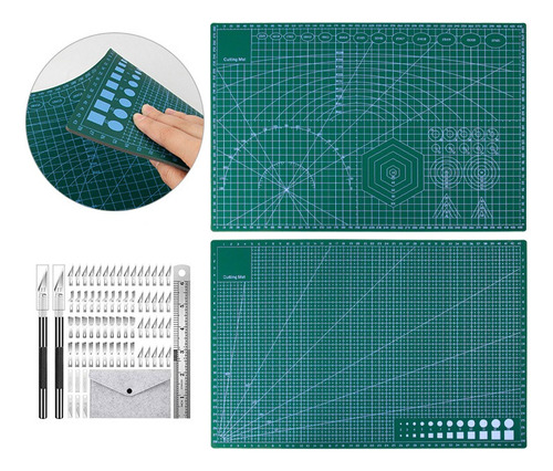 Base Tabla Tapete Para Corte 30x45 A3doble Vista Con Ángulos