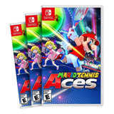 Combo Com 3 Mario Tennis Aces Switch Midia Fisica