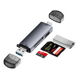 Lector Tarjetas Sd Tf Usb 3.0 Adaptador Tipo C Otg 6 En 1