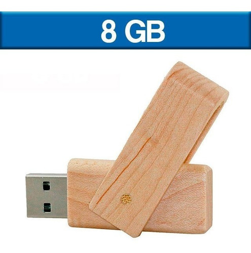 Usb Memoria 8gb Giratoria Bamboo Logo Publicidad Ut Usb213