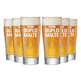 Conjunto 6 Copos Para Cerveja Brahma Duplo Malte 300 Ml