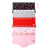 Set De 5 Panties Victoria's Secret Pink Talla S Boxers Pink 