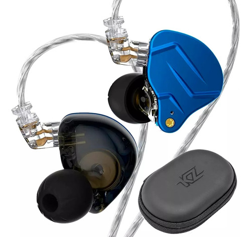 Audifonos Kz Zsn Pro X Con Microfono Blue Azul + Estuche Kz