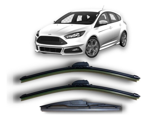 Kit 3 Escobillas Juego Goma Flex Ford Focus 3 2013 A 2023