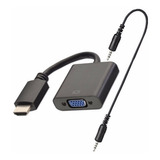 Adaptador Conversor Hdmi A Vga Welkonex Con Audio Negro