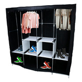 2 Closet Armables Ligero Portatil Negro Ropero Recamara Rack