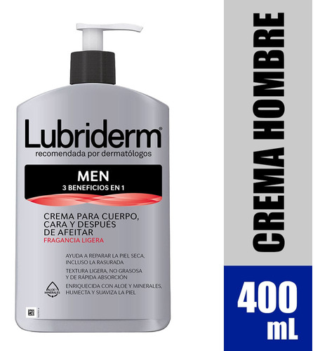 Crema Lubriderm Men Con Fragancia X 400ml