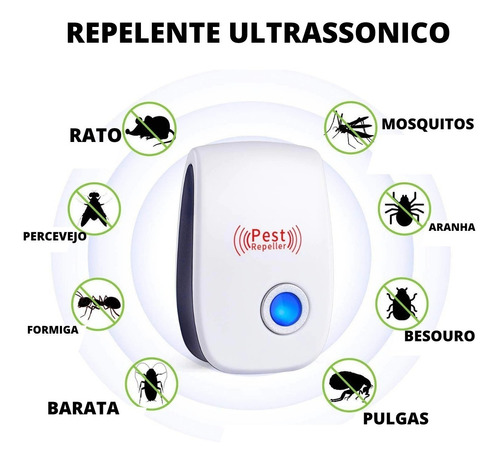 Repelente Eletrônico Espanta Mosquitos Ratos Ultrassônico