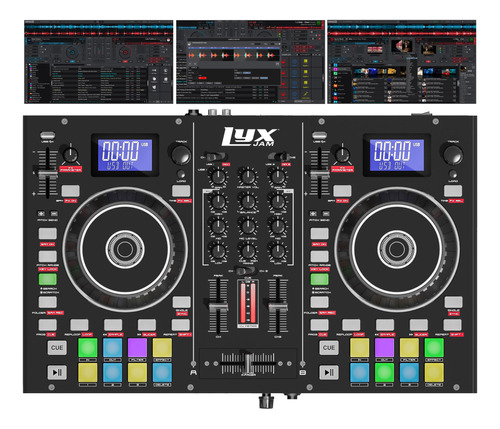 Lyxjam Controlador De Dj Portátil De 2 Cubiertas, Consola .