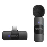 Microfone Lapela S/fio Boya By-v10 Tipo-c P/android 