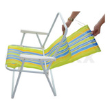 Capa Refil Para Cadeira De Praia Pano Estampado Kit 2 Unid