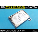 Hd Ps3 Slim 160gb + Gaveta - Hd Com 100% De Vida  - Xw1