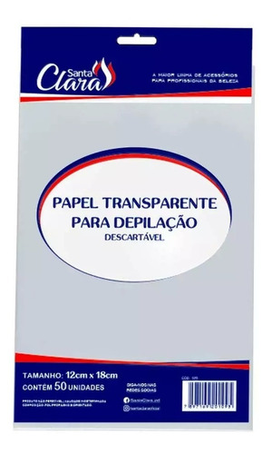 Kit 5 Pacote Papel Folha Depilação Transparente Com 50 Und 