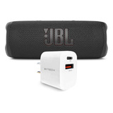 Jbl Flip 6 (negro) + Paquete Con Cargador De Pared Bytech Un