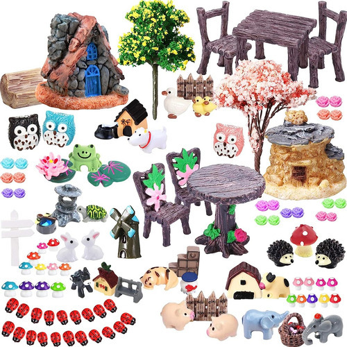 Kit Decorativo Plantas Terrario Jardín De Hadas Bonsai 108pz