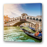 Cuadro 60x60cm Paisaje Italia Venecia Gondola Puente