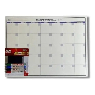 Pizarrón Planeador 45x60 Cm Calendario Mensual Y Agenda | MercadoLibre