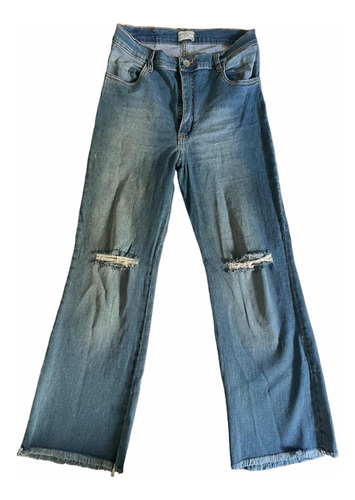 Pantalon De Jean Con Roturas En La Rodilla - Talle 42 Usado