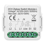 Mini Módulo Inteligente Paralelo 2 Canais Zigbee Sem Neutro