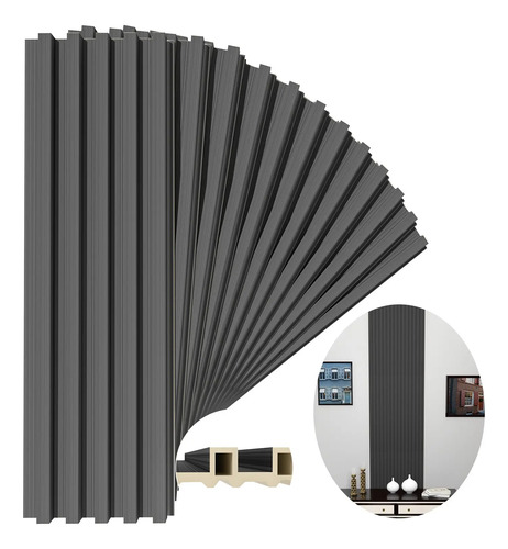 12pzs Cordylin Pvc Panel Wpc Para Muros Cubre Decorativo 12m | Envío gratis