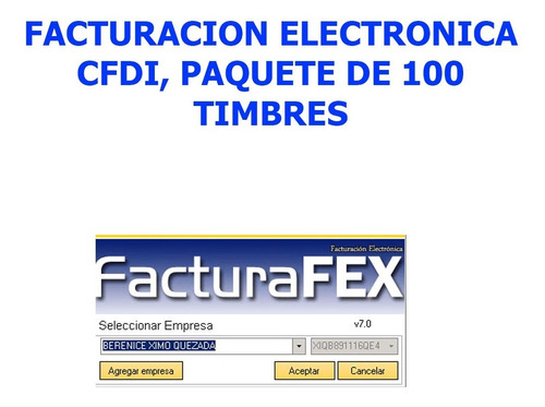 Factura Electrónica Paquete De 100 Timbres Cfdi Software