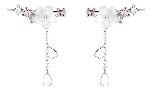 Aros Plata 925 Flor Cerezo Cherry Blossom Mujer Regalo Joyas