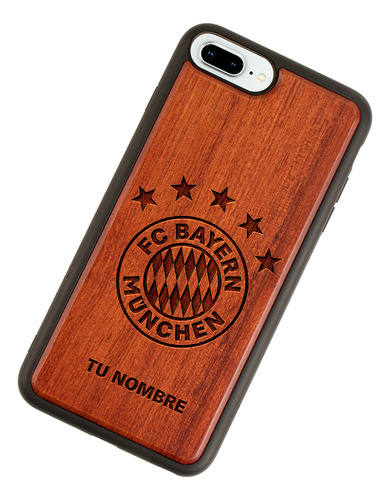 Funda Para iPhone Bayern Múnich Madera Grabada Tu Nombre