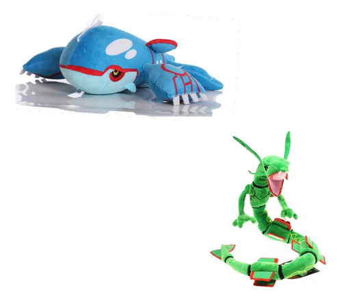 Peluche Pokemón Rayquaza Kyogre Pikachu Hoenn Set 2 Piezas