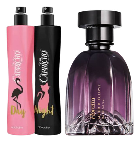 Combo Capricho Day & Night 50ml Cada + Floratta Fleur D' Éclipse Eau De Parfum  75ml Kit Presente O Boticário Infantil E Feminino 