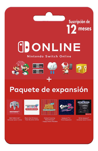  Nintendo Switch Online + Paquete De Expansión - 12 Meses