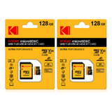 2 Peças Cartão De Memória Kodak Ultra 128gb Uhs-1 U3 V30 A1