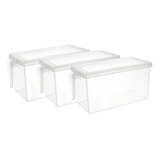 Caja De Almacenamiento De Plástico 3x Heladera