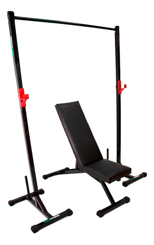 Rack Con Barra Dominadas Sentadillas Multiposicion Gimnasio