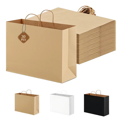 30 Pcs Bolsas De Papel Ecológicas Portátil Decorativas Regalo 32*11*25cm Naturaleza Foofoo® | MercadoLibre