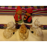 Nacimiento Pesebre Navidad Mapuche / Andino 14 Cms,ceramica