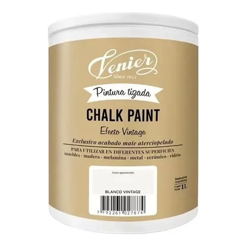 Chalk Pintura Tiza Al Agua Mate Envejecido 1 Lt Venier 