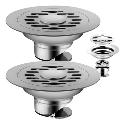 Zaihua Coladera Anti Olores (1 Piezas),coladera Regadera Baño De Acero Inoxidable 120 * 120mm Redondo,con Check Anti-olores Y Tapa Higiénica,adecuado Para Cocina, Alcantarillado, Baño Y Aseo | Meses sin interés