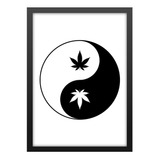 Quadro Decorativo Maconha Marijuana Yin Yang 420 Arte Planta