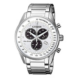 Citizen Sport Eco Drive Chrono White At2390-82a Color De La Correa Plata Color Del Bisel Plata Color Del Fondo Blanco 61080